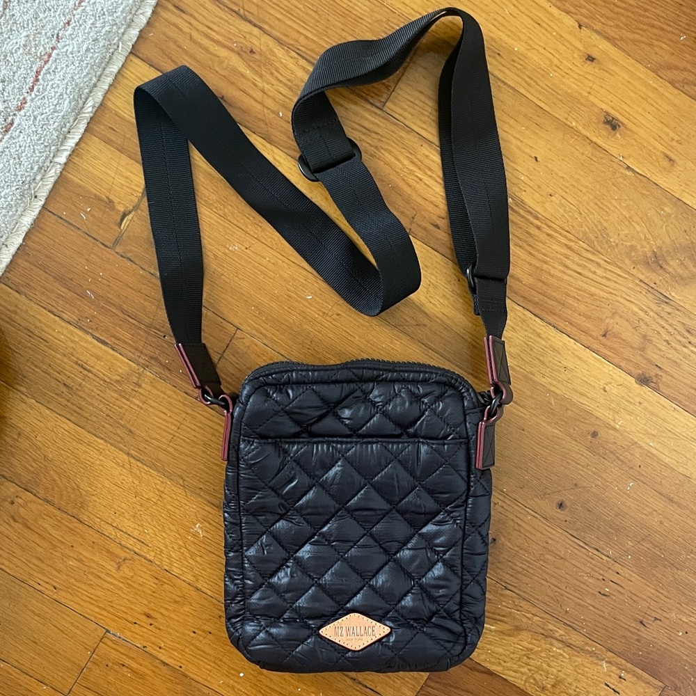 MZ Wallace Black Quilted Crossbody Bag